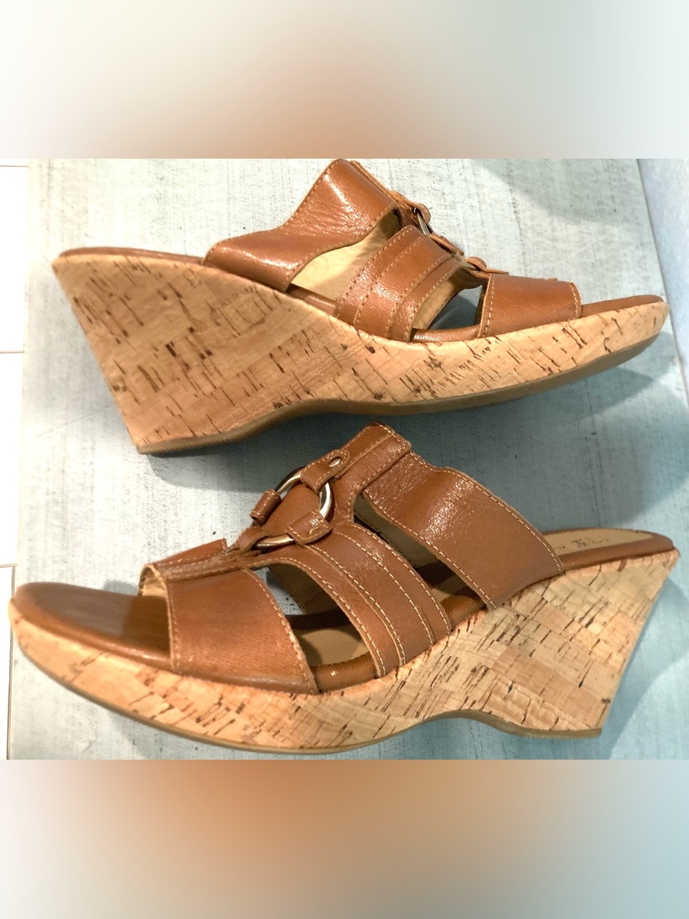 Euro Soft by Sofft Cassie Brown Leather Sandals 8M - Picture 3 of 10